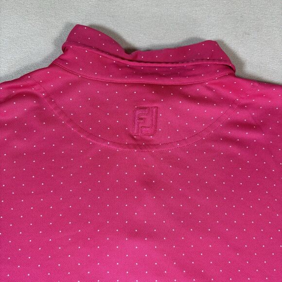 FootJoy FJ Polo Shirt Mens L Polka Dot Geometric "Palmer Legends Country Club” - Picture 6 of 9